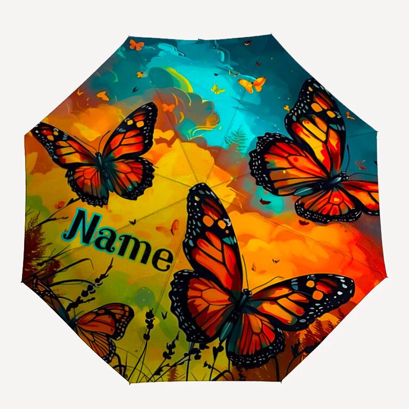 1pc Butterflies Sunset Custom Name Automatic Folding Umbrella, Durable Plastic & Iron, Lightweight for Outdoor Daily Use S1230057
1pc Butterflies Sunset Custom Name Automatic Folding Umbrella, Durable Plastic & Iron, Lightweight for Outdoor Daily Use S1230057