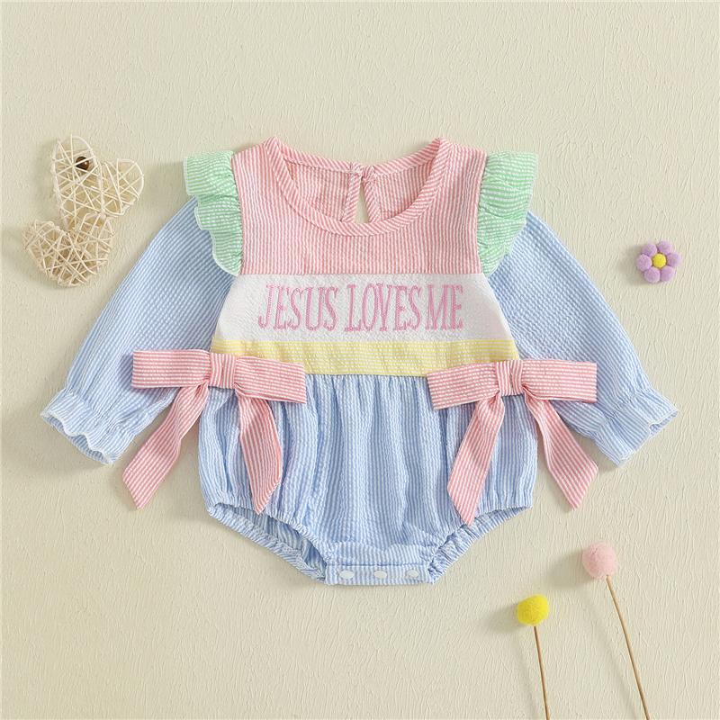 Baby Clothes Autumn Toddler Newborn Baby Girls Flying Sleeve Round Neck Letter Embroidery Romper Stripe Bow Jumpsuit 0-3M
Baby Clothes Autumn Toddler Newborn Baby Girls Flying Sleeve Round Neck Letter Embroidery Romper Stripe Bow Jumpsuit 0-3M
