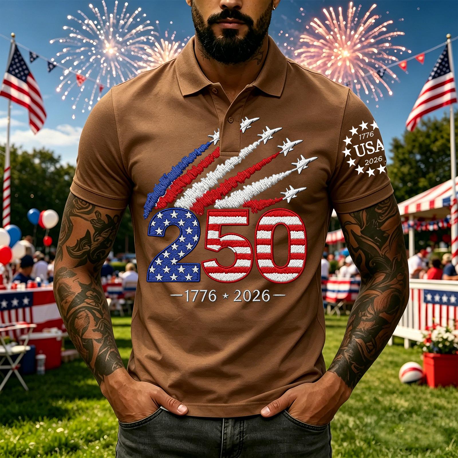 Men s Casual Polo Shirt Short Sleeve Button Down Shirt with Patriotic Number Print and Airplane Graphic for Summer Outdoor Wear S коричневий
Men s Casual Polo Shirt Short Sleeve Button Down Shirt with Patriotic Number Print and Airplane Graphic for Summer Outdoor Wear S коричневий