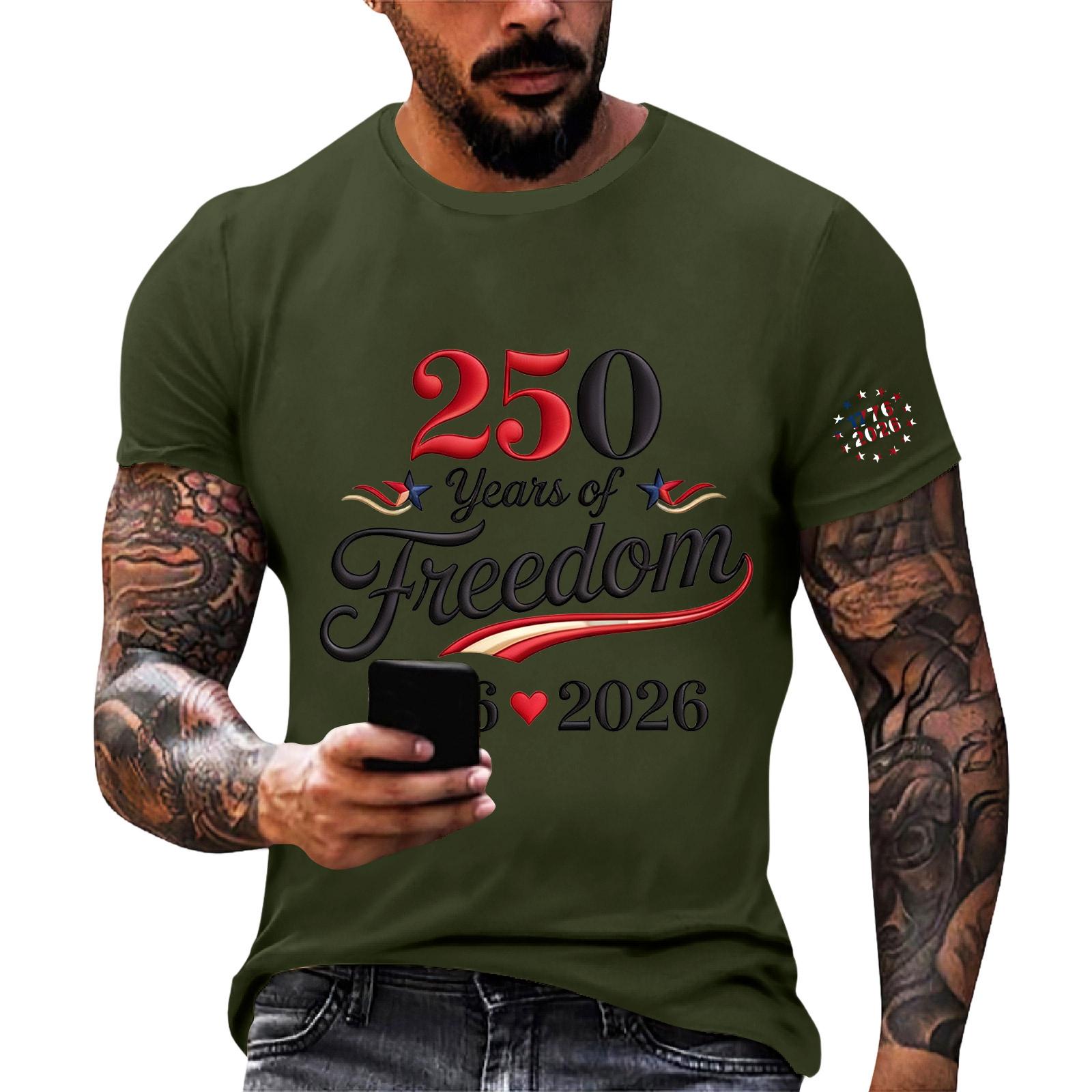 Men s Short Sleeve Crew Neck T Shirt with 250 Years of 2026 Print Comfortable Fit Casual Top M
Men s Short Sleeve Crew Neck T Shirt with 250 Years of 2026 Print Comfortable Fit Casual Top M