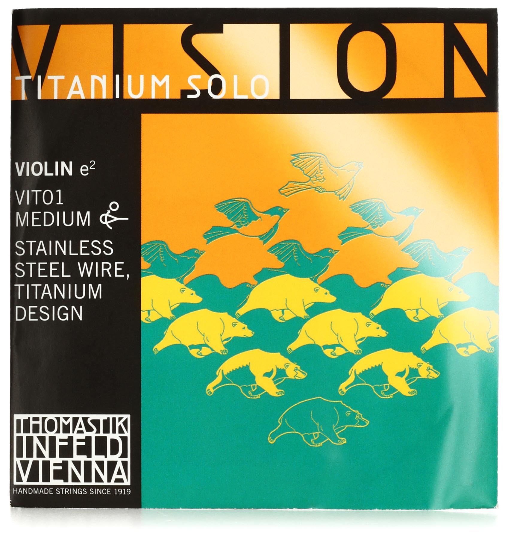 Vision Titanium solo Violin String E String Stainless Steel Wire Titanium Design VIT01 4/4
Vision Titanium solo Violin String E String Stainless Steel Wire Titanium Design VIT01 4/4