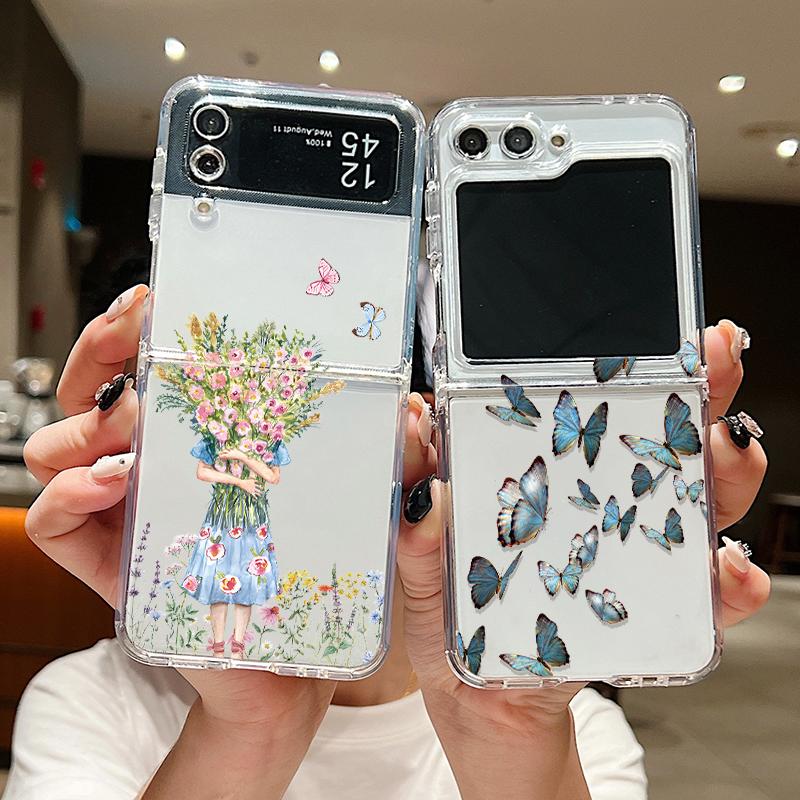 Colorful Flowers Clear Phone Case For Samsung Galaxy Z Flip6 Flip5 Flip4 Flip3 Fashion Shockproof Butterfly Floral Pattern Soft TPU 2pcs Folding Cover Samsung Z Flip6 
Colorful Flowers Clear Phone Case For Samsung Galaxy Z Flip6 Flip5 Flip4 Flip3 Fashion Shockproof Butterfly Floral Pattern Soft TPU 2pcs Folding Cover Samsung Z Flip6