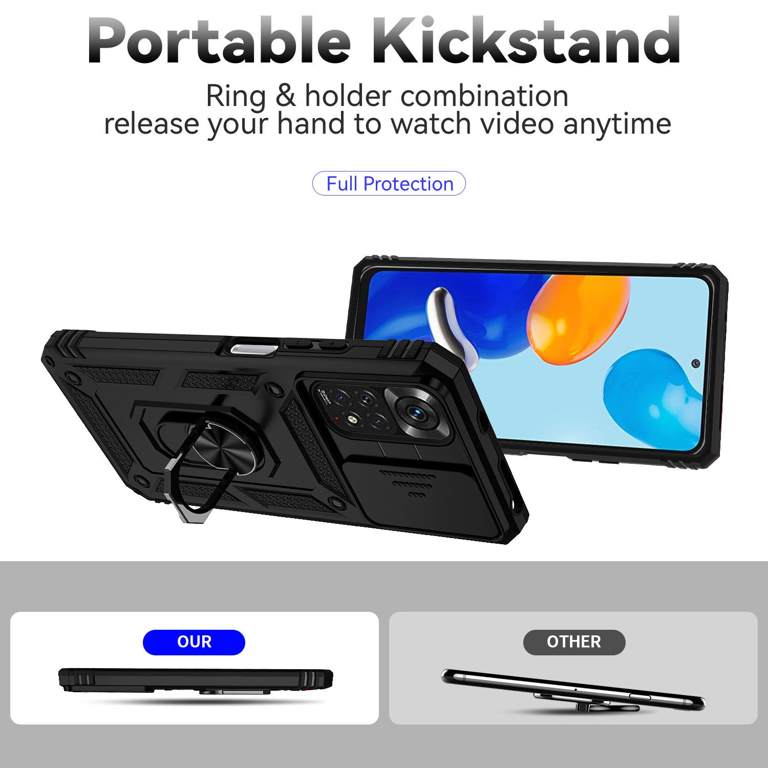 For Xiaomi Redmi Note 11 4G (Qualcomm)/Redmi Note 11S 4G Kickstand Case Hard PC+TPU Double Protection Phone Cover with Slide Camera Protection Cover Black
For Xiaomi Redmi Note 11 4G (Qualcomm)/Redmi Note 11S 4G Kickstand Case Hard PC+TPU Double Protection Phone Cover with Slide Camera Protection Cover Black