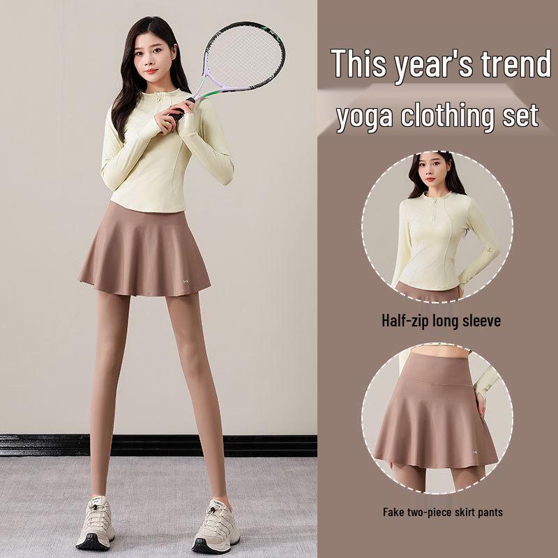 Women s High-End Fitness Set: Autumn/Winter 2024 Yoga Suit with Long Sleeve Top, Pants, and Badminton Skirt. L
Women s High-End Fitness Set: Autumn/Winter 2024 Yoga Suit with Long Sleeve Top, Pants, and Badminton Skirt. L