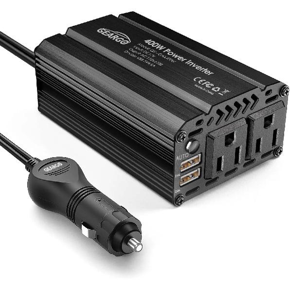 400W Power Inverter DC 12V to 110V AC Car Charger Converter with 4.8A Dual USB Ports and 2 AC Outlets Car Adapter чорний
400W Power Inverter DC 12V to 110V AC Car Charger Converter with 4.8A Dual USB Ports and 2 AC Outlets Car Adapter чорний
