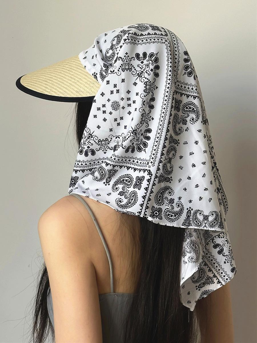 Summer seaside vacation style straw visor ice silk headscarf versatile sunscreen hat neck protection integrated headscarf empty top hat average size
Summer seaside vacation style straw visor ice silk headscarf versatile sunscreen hat neck protection integrated headscarf empty top hat average size