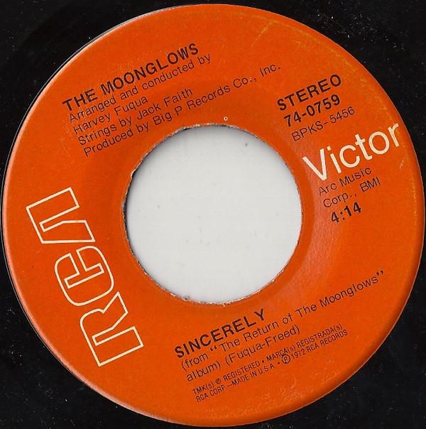 7inch Record MOONGLOWS - Sincerely / I Was Wrong 740759 RCA Victor 1972 US Soul/Funk Used
7inch Record MOONGLOWS - Sincerely / I Was Wrong 740759 RCA Victor 1972 US Soul/Funk Used