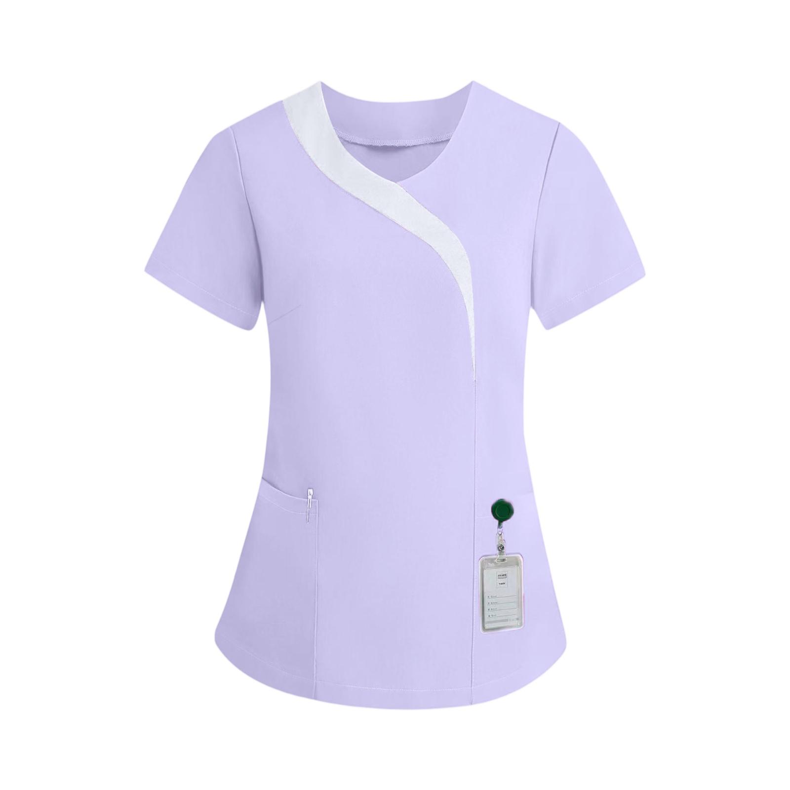 Short Sleeve V Neck Scrub Top with Asymmetrical Trim and Utility Pockets for Healthcare Professionals Uniform XXL
Short Sleeve V Neck Scrub Top with Asymmetrical Trim and Utility Pockets for Healthcare Professionals Uniform XXL
