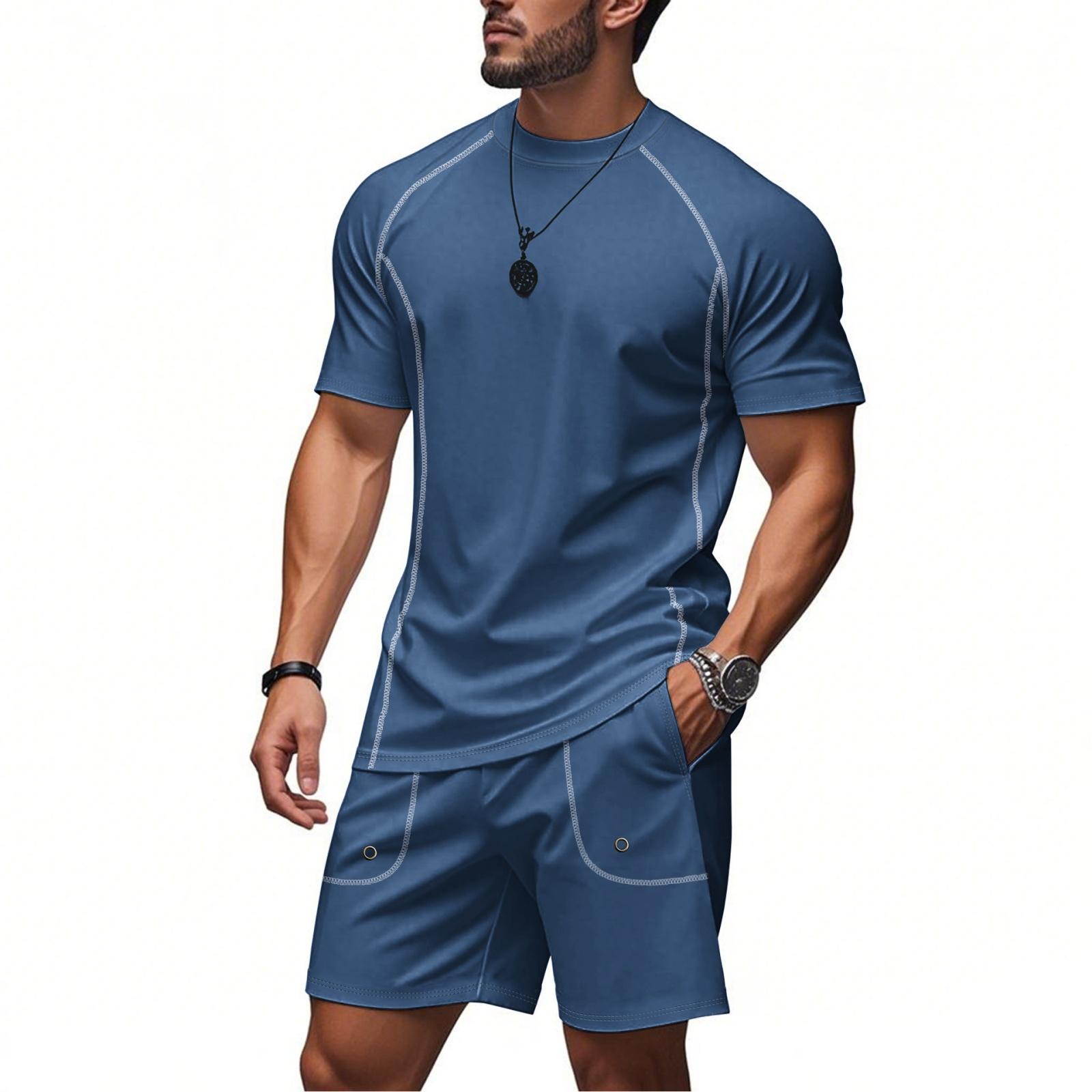 Men s Summer Running Fitness Sports Outfit - Men s Lightweight Breathable Training Shirt And Shorts Set XL Темно-синій
Men s Summer Running Fitness Sports Outfit - Men s Lightweight Breathable Training Shirt And Shorts Set XL Темно-синій