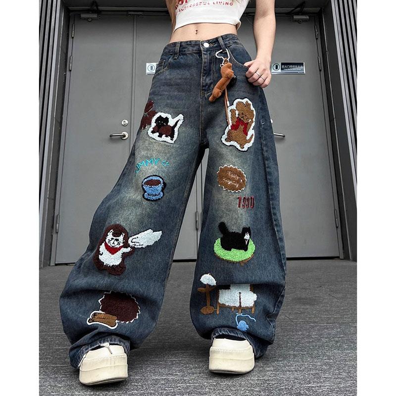 Vintage Cartoon Plush Embroidered Jeans Women s Spring New Straight Pants High Waist Casual Denim Pants L синій
Vintage Cartoon Plush Embroidered Jeans Women s Spring New Straight Pants High Waist Casual Denim Pants L синій