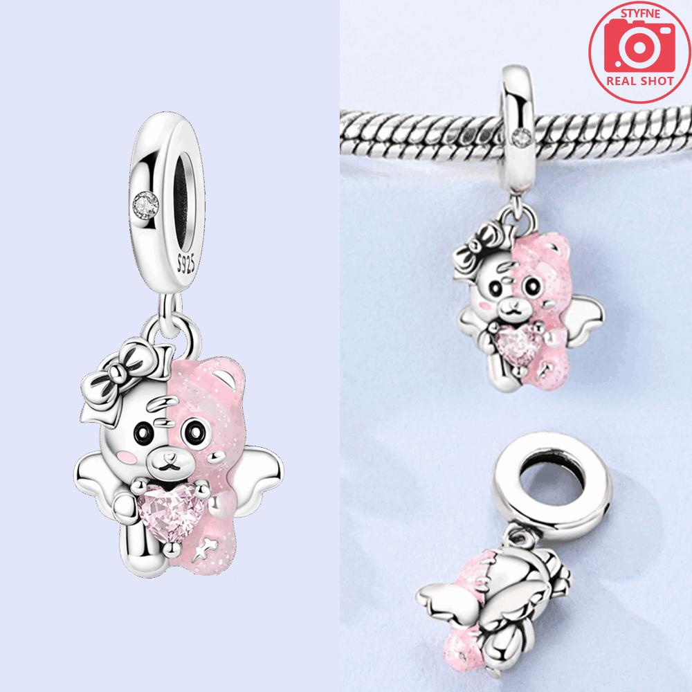 Charms 925 Silver Pink Splicing Bear Beads Love Bow Pendant Fit Bracelet Necklace Women DIY Exquisite Jewelry Gifts
Charms 925 Silver Pink Splicing Bear Beads Love Bow Pendant Fit Bracelet Necklace Women DIY Exquisite Jewelry Gifts