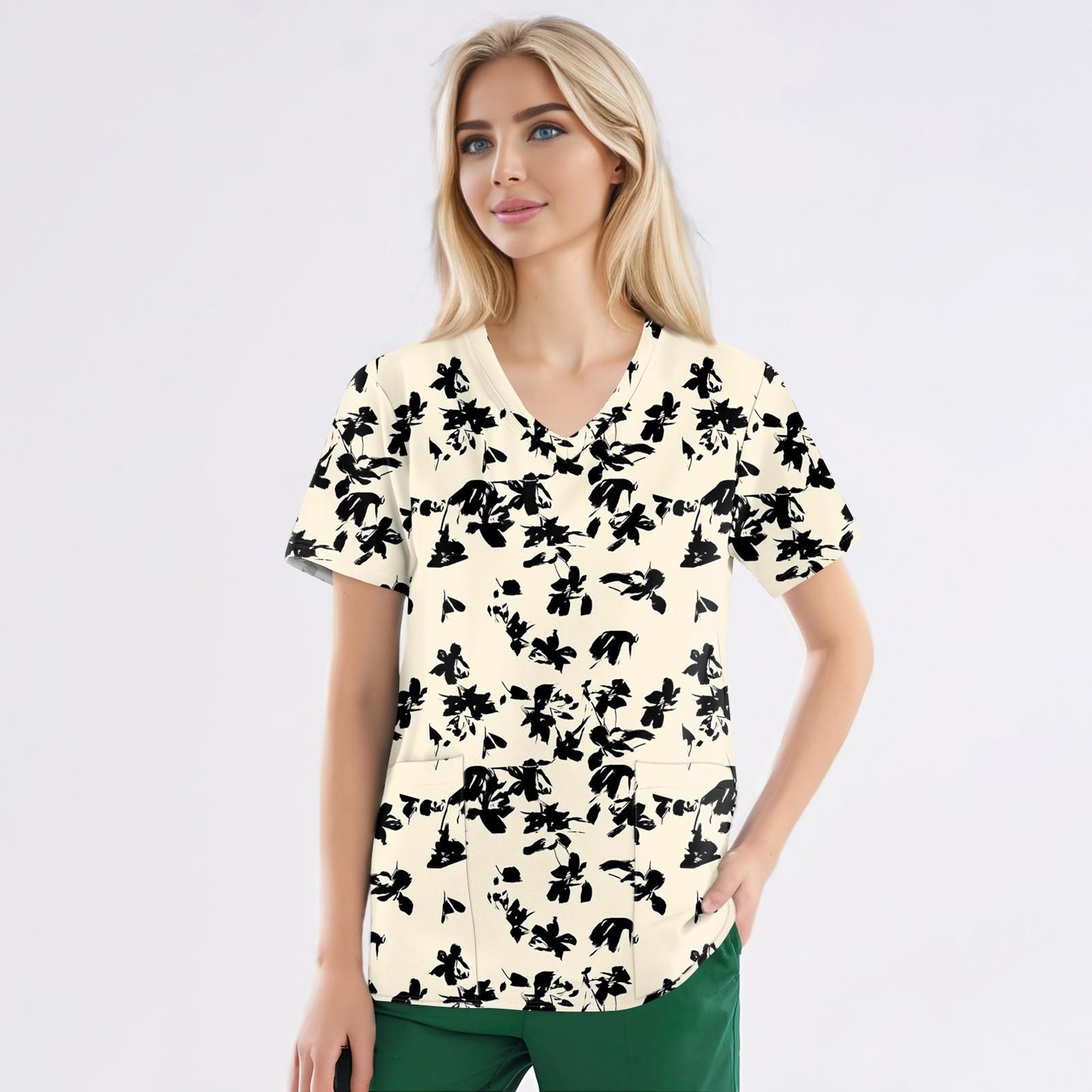 Рабочая форма больших размеров с принтом, топы для женщин, забавные футболки с v-образным вырезом и короткими рукавами, рабочая одежда, футболка с карманами L
Рабочая форма больших размеров с принтом, топы для женщин, забавные футболки с v-образным вырезом и короткими рукавами, рабочая одежда, футболка с карманами L