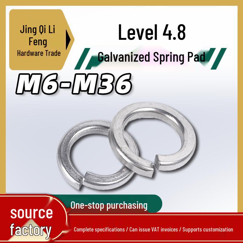 4.8-Grade Electro-galvanized Spring Washer M6-M36 GB93 M6 (100 pcs)
4.8-Grade Electro-galvanized Spring Washer M6-M36 GB93 M6 (100 pcs)
