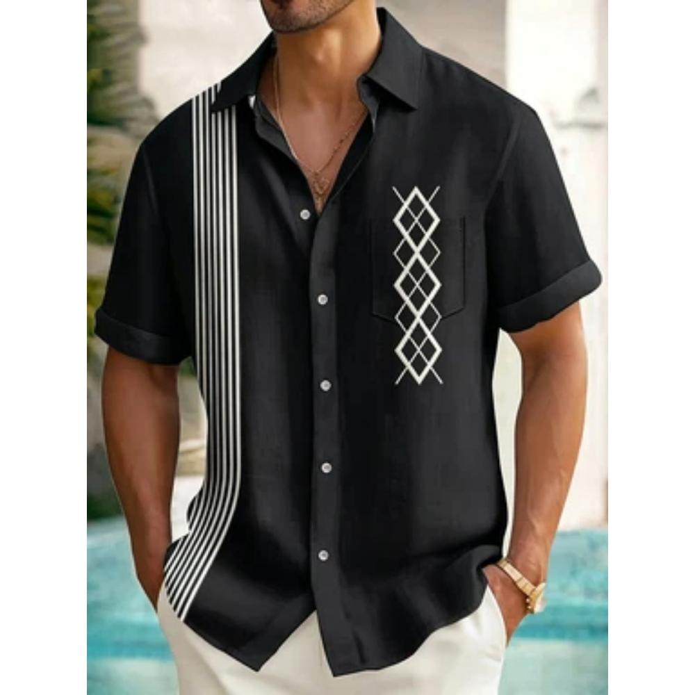 Retro Bowling Stripe Geometric Print Men s Button Pocket Shirt 6xl
Retro Bowling Stripe Geometric Print Men s Button Pocket Shirt 6xl
