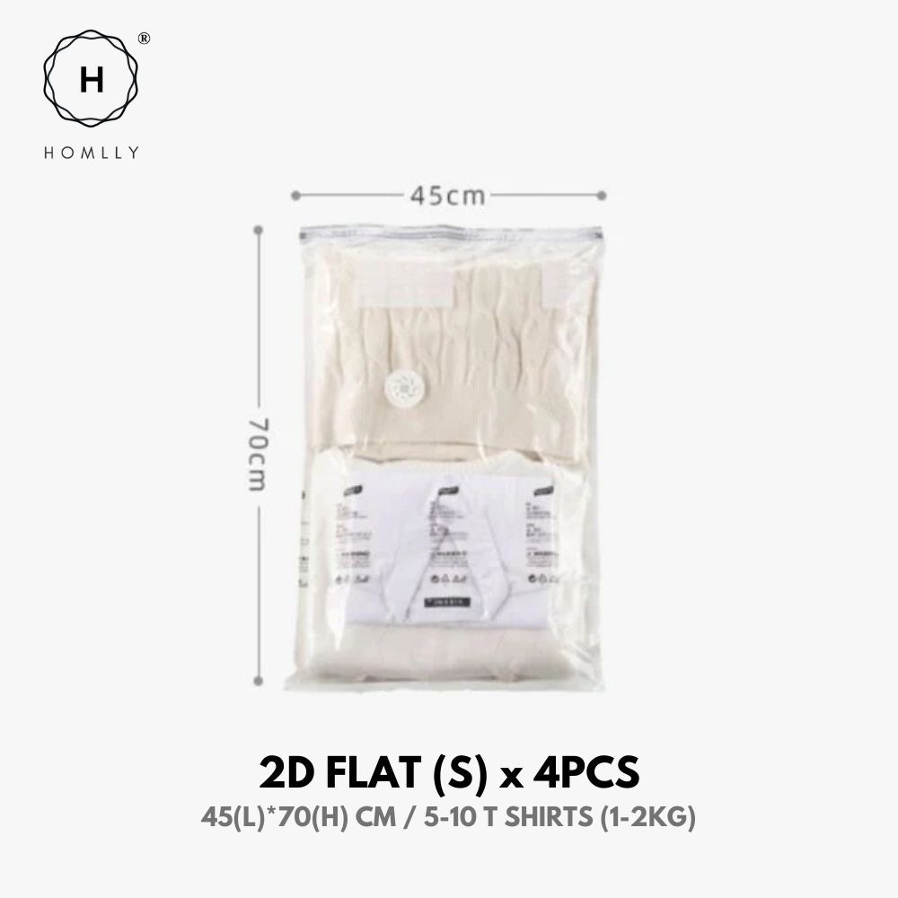 Homlly Travel Compression Storage Bag (No Pump Needed) 2D Flat (S)
Homlly Travel Compression Storage Bag (No Pump Needed) 2D Flat (S)