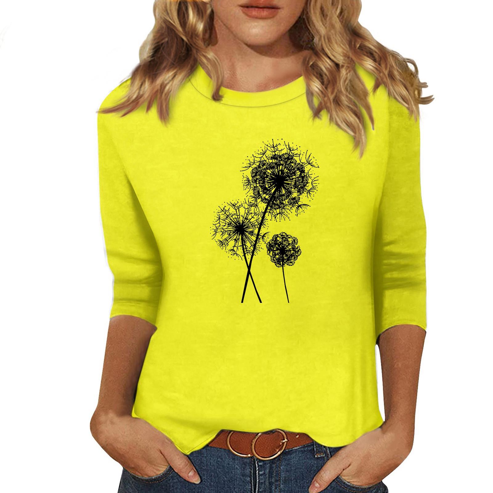 Женский модный повседневный топ с круглым вырезом и короткими рукавами 3/4 с принтом XL жёлтый
Женский модный повседневный топ с круглым вырезом и короткими рукавами 3/4 с принтом XL жёлтый