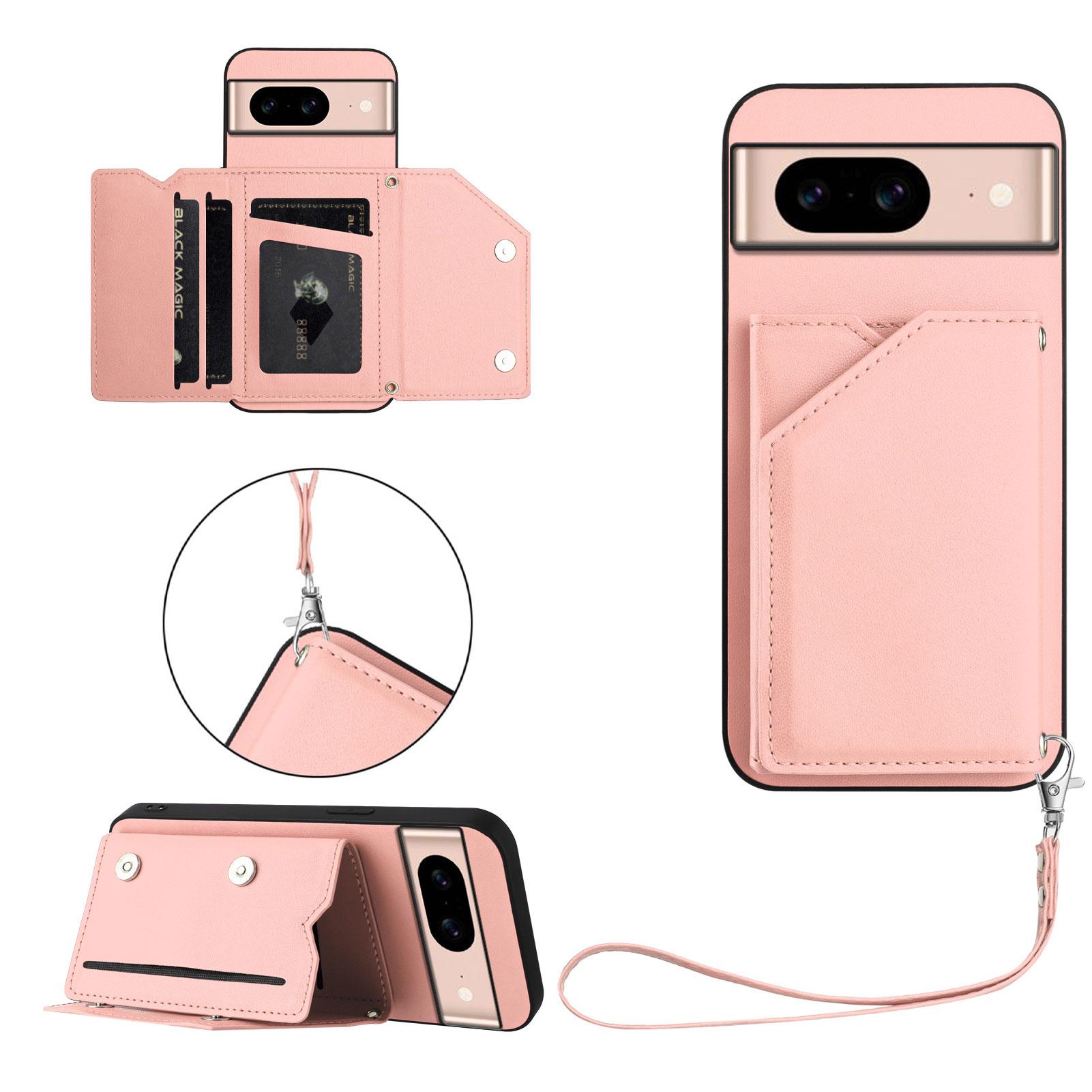 For Google Pixel 8a Case Card Holder Kickstand Skin-Touch Phone Cover with Wrist Strap Pink
For Google Pixel 8a Case Card Holder Kickstand Skin-Touch Phone Cover with Wrist Strap Pink