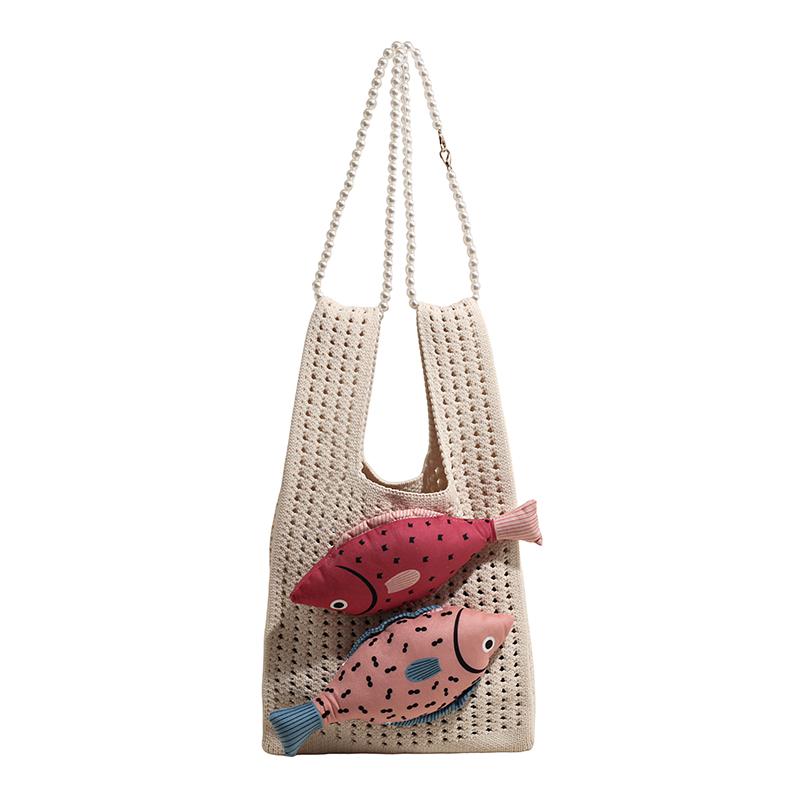 New Cute Fish Ladies Shoulder Bag Woven Pearl Chain Casual Hollow out Women s Bag Fashionable Single Strap Handbag бежевый
New Cute Fish Ladies Shoulder Bag Woven Pearl Chain Casual Hollow out Women s Bag Fashionable Single Strap Handbag бежевый