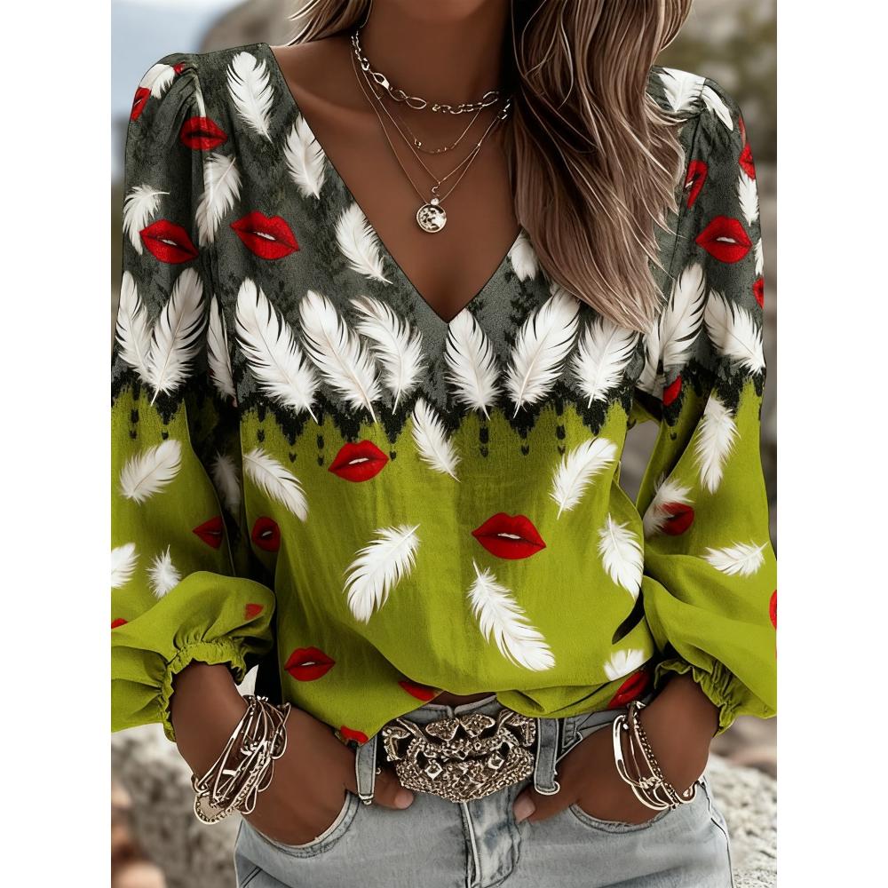Lady Bohemian-style V-neck blouse with frilly sleeves, a casual shirt suitable for all seasons, ideal for summer vacations and outdoor gatherings S зелёный
Lady Bohemian-style V-neck blouse with frilly sleeves, a casual shirt suitable for all seasons, ideal for summer vacations and outdoor gatherings S зелёный