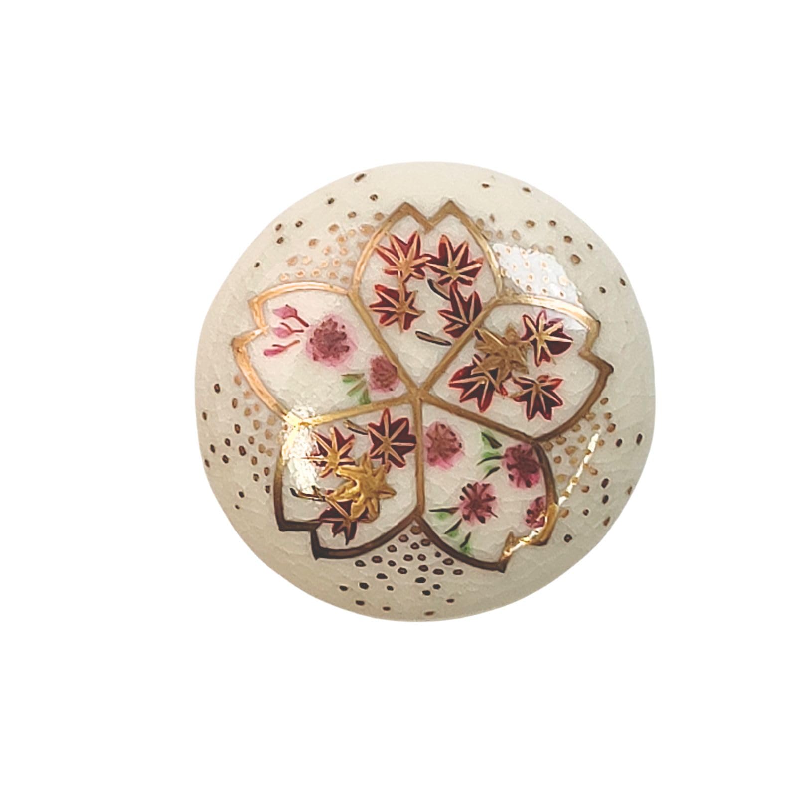 Kyo Tamayura Kiyomizu Ware Obi Clasp Cherry Blossom Maple Round Ceramic Pottery String Cherry Blossom Three-piece (18 Maple)
Kyo Tamayura Kiyomizu Ware Obi Clasp Cherry Blossom Maple Round Ceramic Pottery String Cherry Blossom Three-piece (18 Maple)