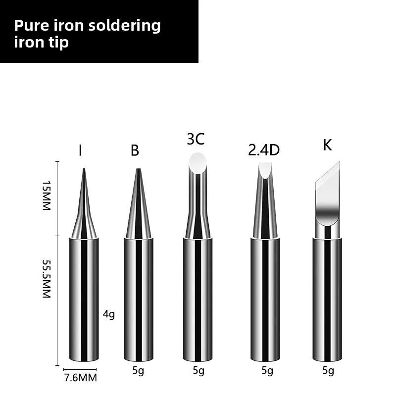Soldering Iron Tips 5packs 900M-T Series K/SK/B/I/IS/1C/2C/3C/4C/2.4D/3.2D Lead-Free Welding Head BGA Soldering Tool Accessories
Soldering Iron Tips 5packs 900M-T Series K/SK/B/I/IS/1C/2C/3C/4C/2.4D/3.2D Lead-Free Welding Head BGA Soldering Tool Accessories