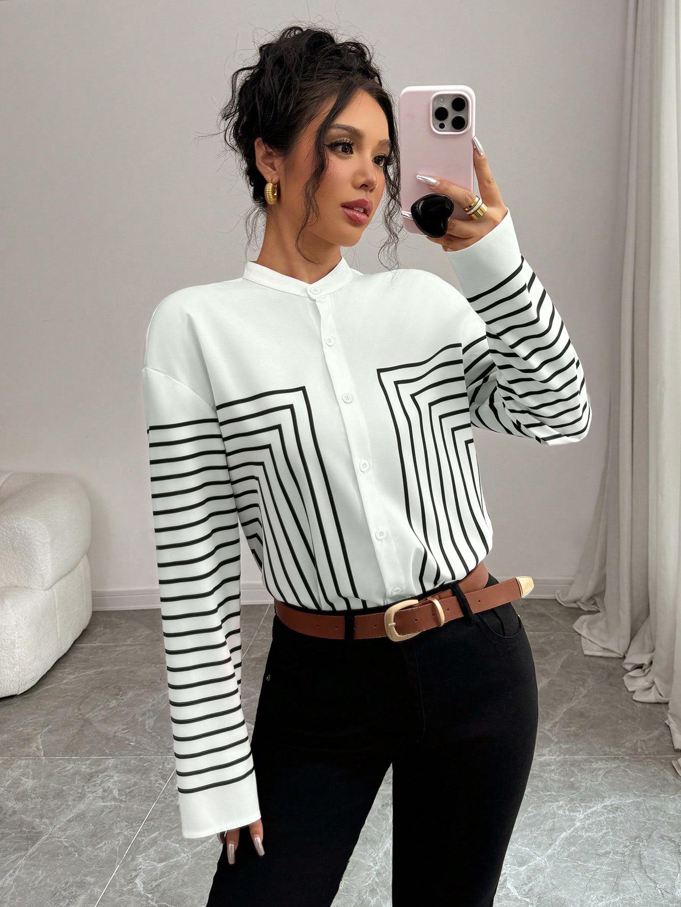 2024 Trendy Women s Color Block Digital Print Striped Shirt XL
2024 Trendy Women s Color Block Digital Print Striped Shirt XL