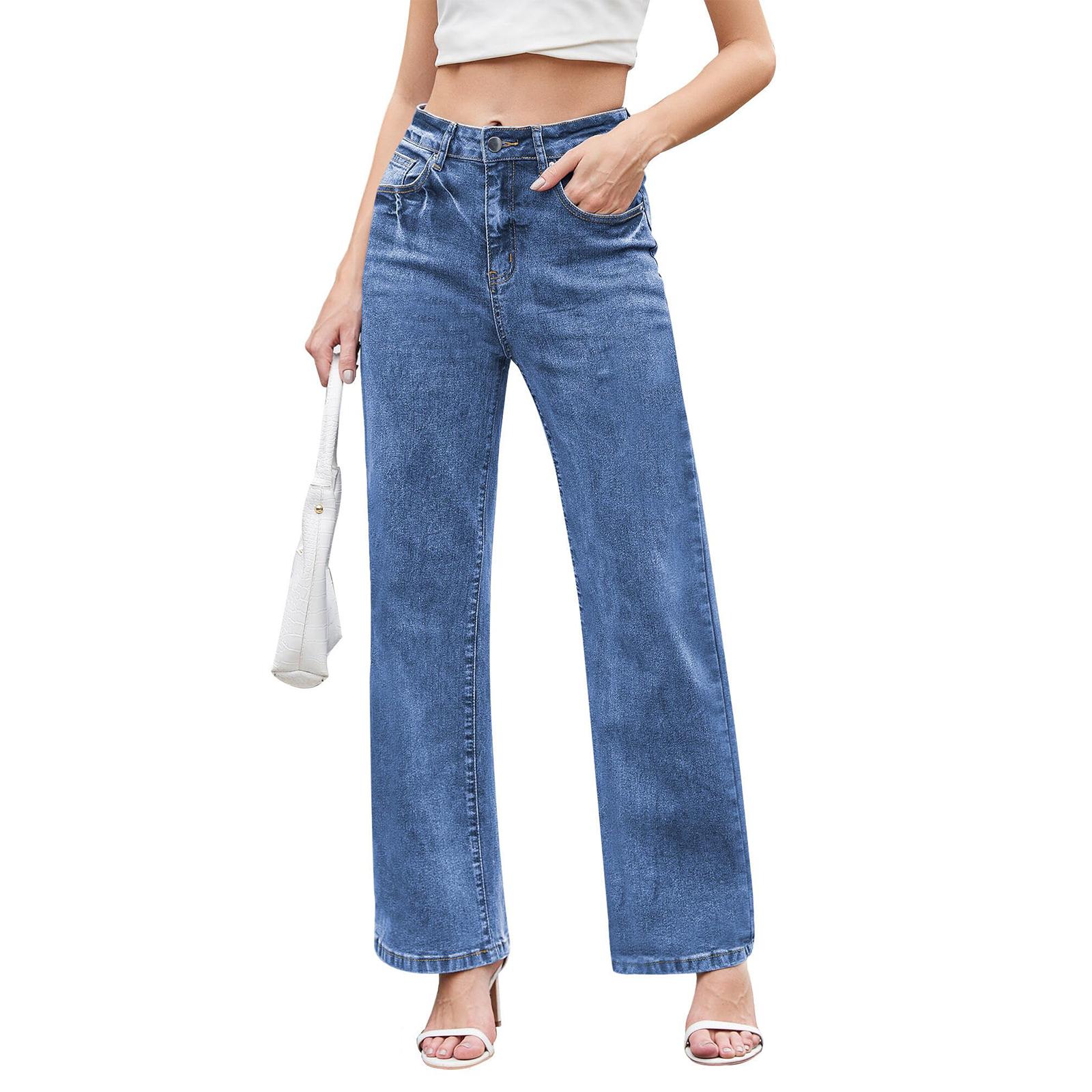 Womens High Waisted Jeans Stretchy Flared Straight Leg Loose Trendy Hem Denim Pants L
Womens High Waisted Jeans Stretchy Flared Straight Leg Loose Trendy Hem Denim Pants L