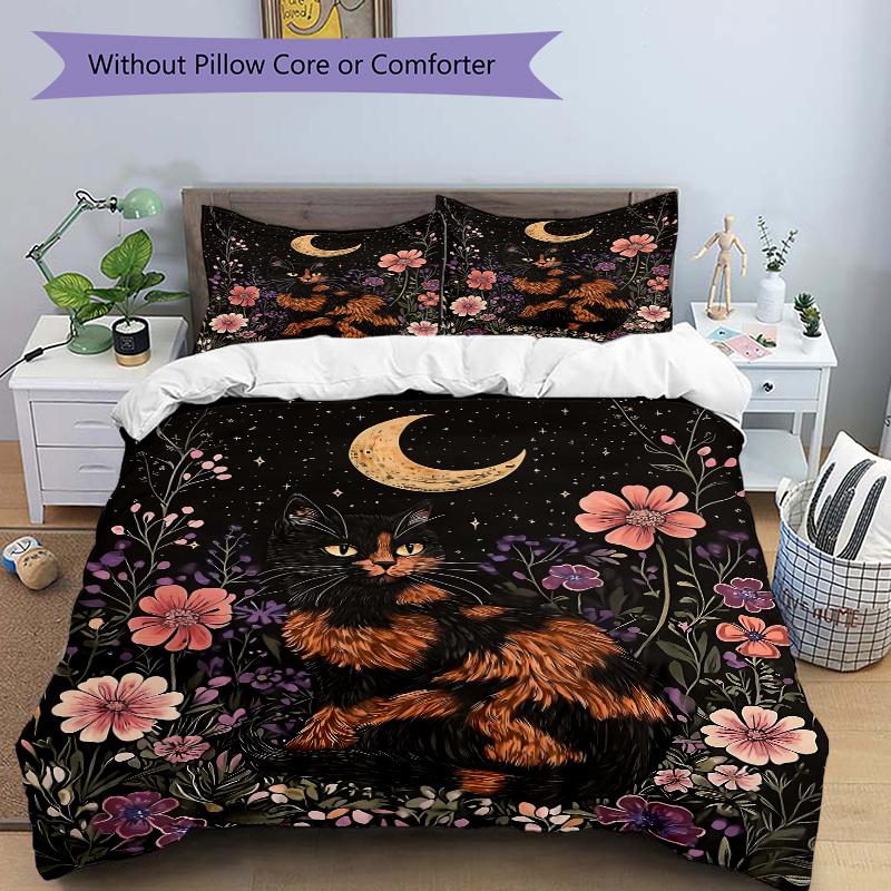 3pcs Creative Cat & Flower Starry Sky Print Cover Set Ultra Soft, Breathable, and Comfortable Bedding with Stylish Design for Bedroom and Guest R 135x200cm
3pcs Creative Cat & Flower Starry Sky Print Cover Set Ultra Soft, Breathable, and Comfortable Bedding with Stylish Design for Bedroom and Guest R 135x200cm