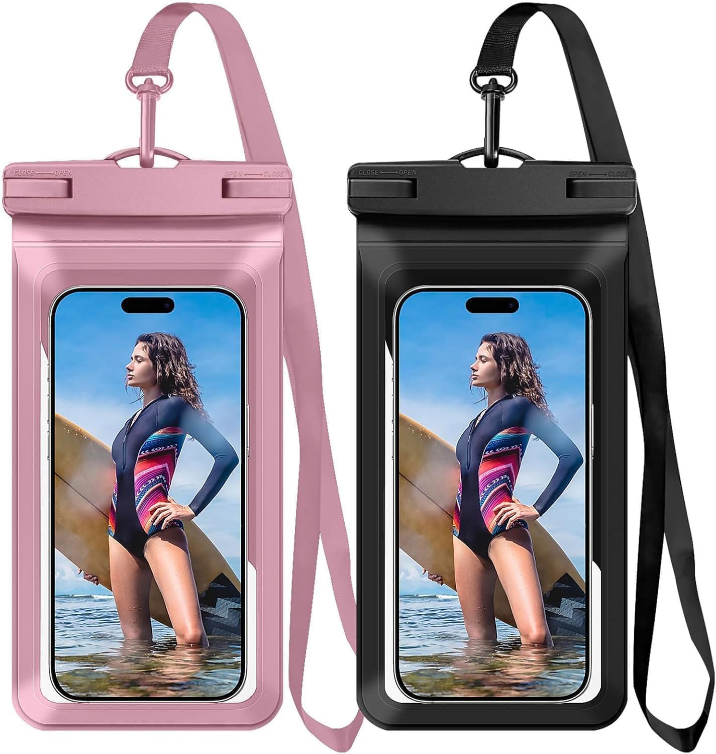Universal Waterproof Phone Case,with Inside Card Pack,Large Dry Bag Up to 7.2 ,IPX8 Cellphone Travel Beach Essentials for Beach, 2 Pack розовый/чёрный
Universal Waterproof Phone Case,with Inside Card Pack,Large Dry Bag Up to 7.2 ,IPX8 Cellphone Travel Beach Essentials for Beach, 2 Pack розовый/чёрный