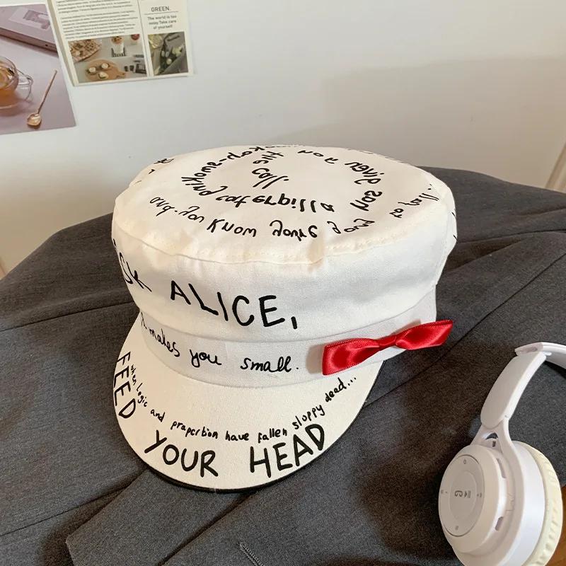Korean Bow Script Punk Beret - Summer Flat Newsboy Cap for Women Oversized Head Alt Indie Gothic One Size
Korean Bow Script Punk Beret - Summer Flat Newsboy Cap for Women Oversized Head Alt Indie Gothic One Size