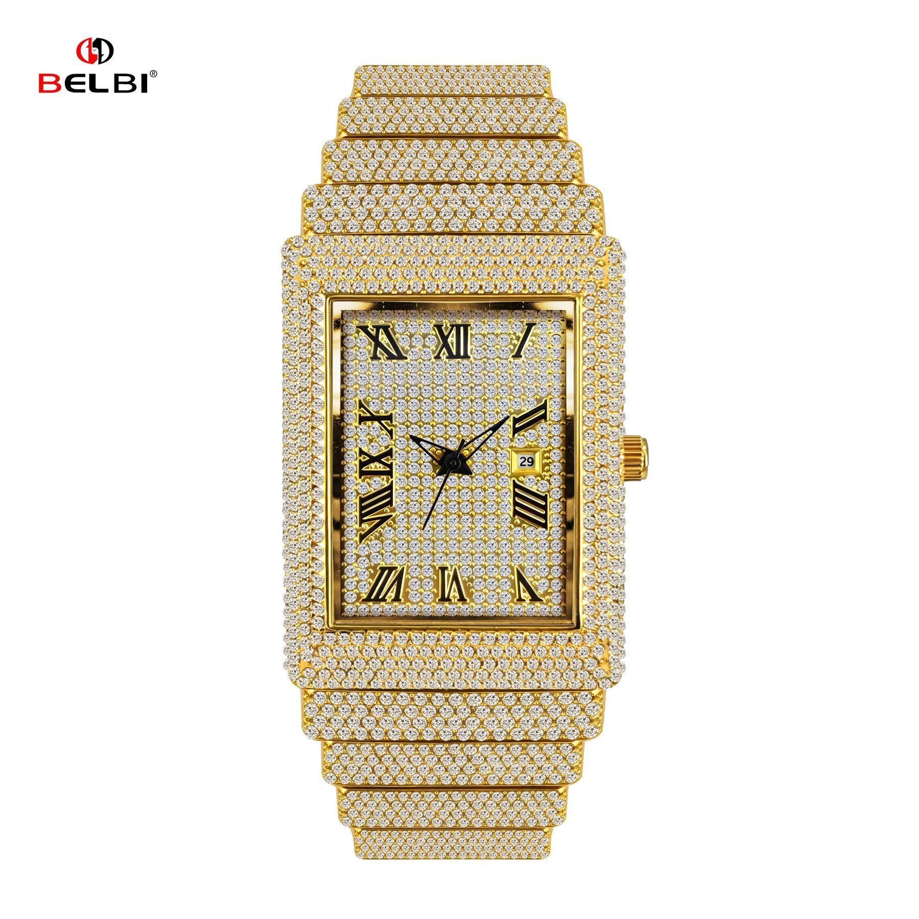 Womens Iced Out Watch Crystal-Encrusted Square Quartz Watch Waterproof Steel Band Watch for Ladies
Womens Iced Out Watch Crystal-Encrusted Square Quartz Watch Waterproof Steel Band Watch for Ladies