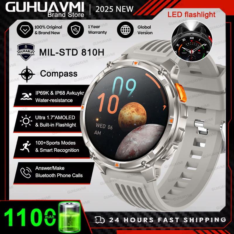 New 1100mAh Battery Outdoor Ultra Durable Men Smartwatch Flashlight Heart Rate Bluetooth Call 5ATM Waterproof Sports Smart Watch 1100mAh battery сірий
New 1100mAh Battery Outdoor Ultra Durable Men Smartwatch Flashlight Heart Rate Bluetooth Call 5ATM Waterproof Sports Smart Watch 1100mAh battery сірий