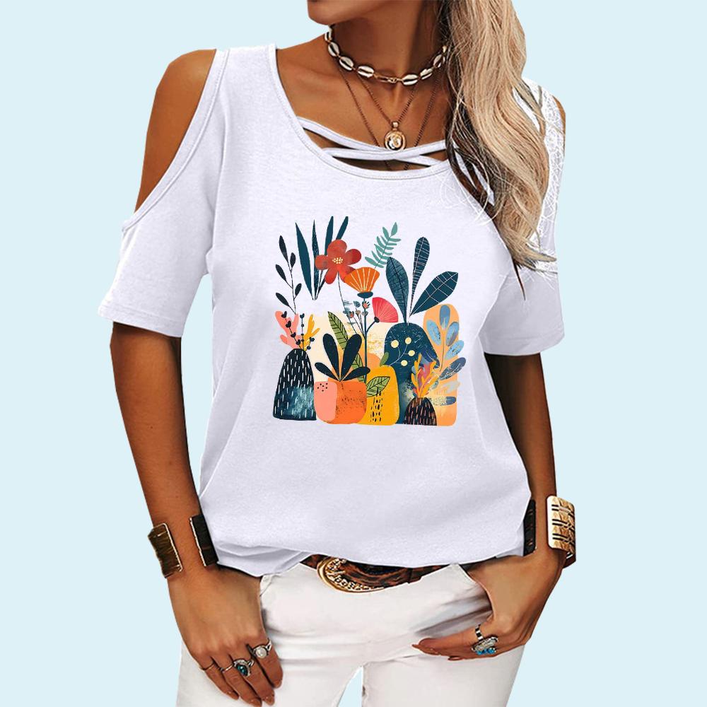Women Fashion Floral Print Short Sleeve Tee Shirt Round Neck Off Shoulder Top Ladies Casual Pullover T-shirt 5Xl чорний
Women Fashion Floral Print Short Sleeve Tee Shirt Round Neck Off Shoulder Top Ladies Casual Pullover T-shirt 5Xl чорний