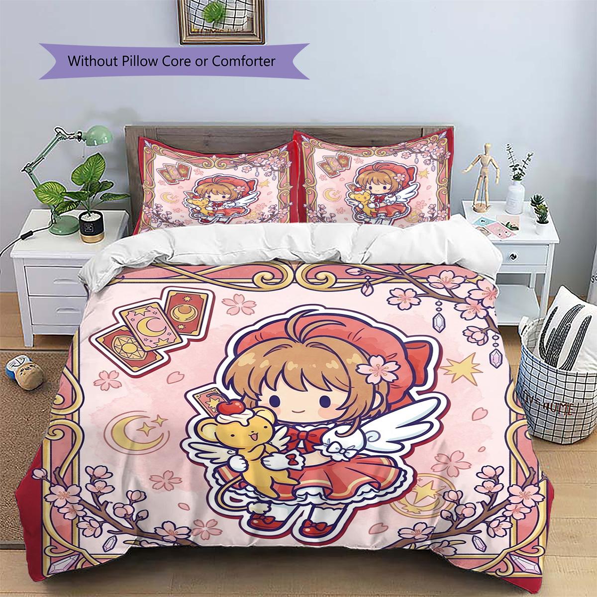 Cardcaptor Sakura Patterned Pillowcase & Duvet Cover Set Fashion Anime Bedding Decor Top Gift for Anime Collectors.-TING 135x200cm
Cardcaptor Sakura Patterned Pillowcase & Duvet Cover Set Fashion Anime Bedding Decor Top Gift for Anime Collectors.-TING 135x200cm