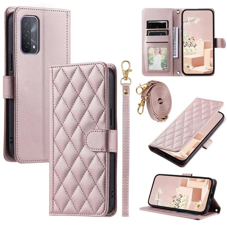 For Oppo A93 5G / A93s 5G / A74 5G / A54 5G Case with Crossbody Lanyard PU Leather Rhombus Grid Stand Phone Cover
For Oppo A93 5G / A93s 5G / A74 5G / A54 5G Case with Crossbody Lanyard PU Leather Rhombus Grid Stand Phone Cover