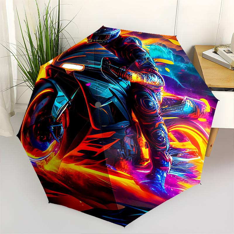 Motorcycle Rider Theme 8 Bone Hand Automatic Folding Umbrella, Compact and Portable Design, A Perfect Gift for Birthday, Christmas or Busine
Motorcycle Rider Theme 8 Bone Hand Automatic Folding Umbrella, Compact and Portable Design, A Perfect Gift for Birthday, Christmas or Busine