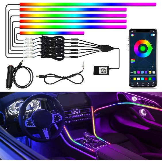 WEBUPAR Dreamcolor Interior Car Lights - 10 in 1 LED Strip Lights with APP Control and 213 Color Modes, Decorative Neon Ambient Lighting Kits 6 lights
WEBUPAR Dreamcolor Interior Car Lights - 10 in 1 LED Strip Lights with APP Control and 213 Color Modes, Decorative Neon Ambient Lighting Kits 6 lights