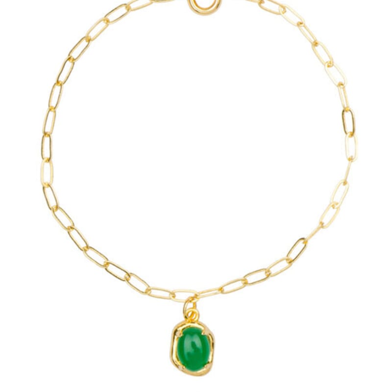 AUGUST ALICE Green Cabochon Oval Chain Bracelet_3color Silver
AUGUST ALICE Green Cabochon Oval Chain Bracelet_3color Silver