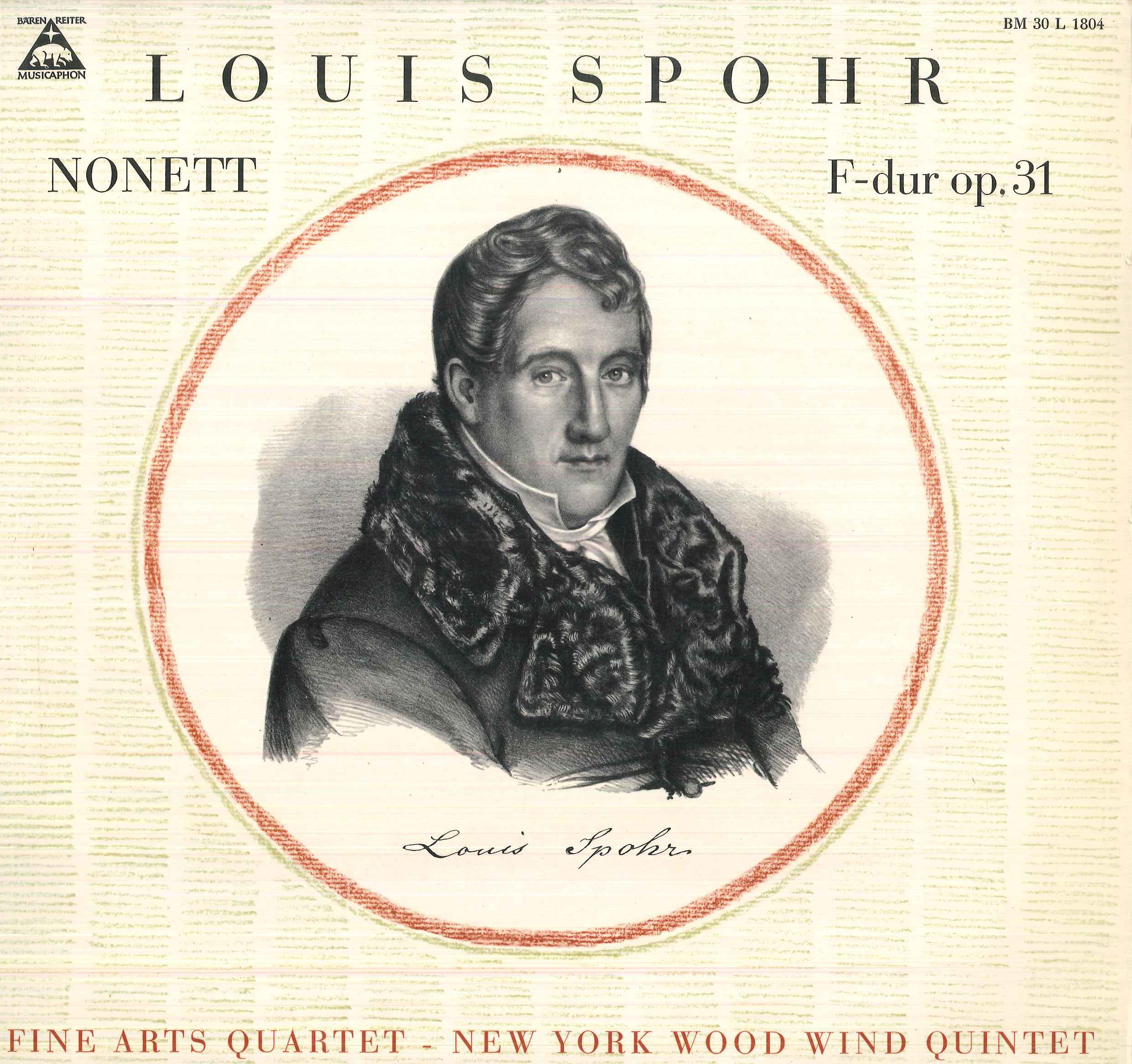 LP Record LOUIS SPOHR FINE ARTS QUARTET NE Nonett Fdur Op. 31 BM30L1804 BARENREITERMU Germany Classical Used
LP Record LOUIS SPOHR FINE ARTS QUARTET NE Nonett Fdur Op. 31 BM30L1804 BARENREITERMU Germany Classical Used