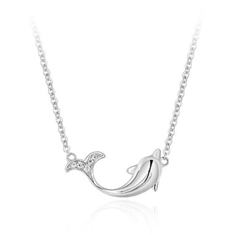 Корейская версия модного песочно-золотого дельфина с бриллиантовым кулоном женское ожерелье смайлик хип-хоп