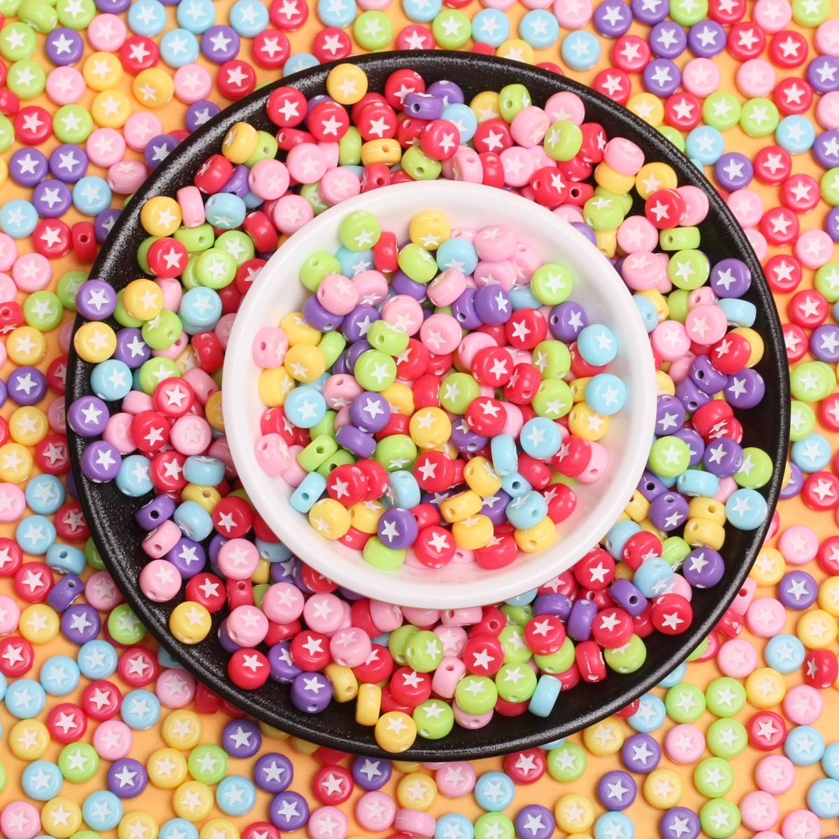 Hanmade Handmade 50pcs DIY Jewelry Beading Accessories For Bracelet Loose Beads Star Pattern 6.5mm Lovely Round Necklace Acrylic Flat Fashion
Hanmade Handmade 50pcs DIY Jewelry Beading Accessories For Bracelet Loose Beads Star Pattern 6.5mm Lovely Round Necklace Acrylic Flat Fashion