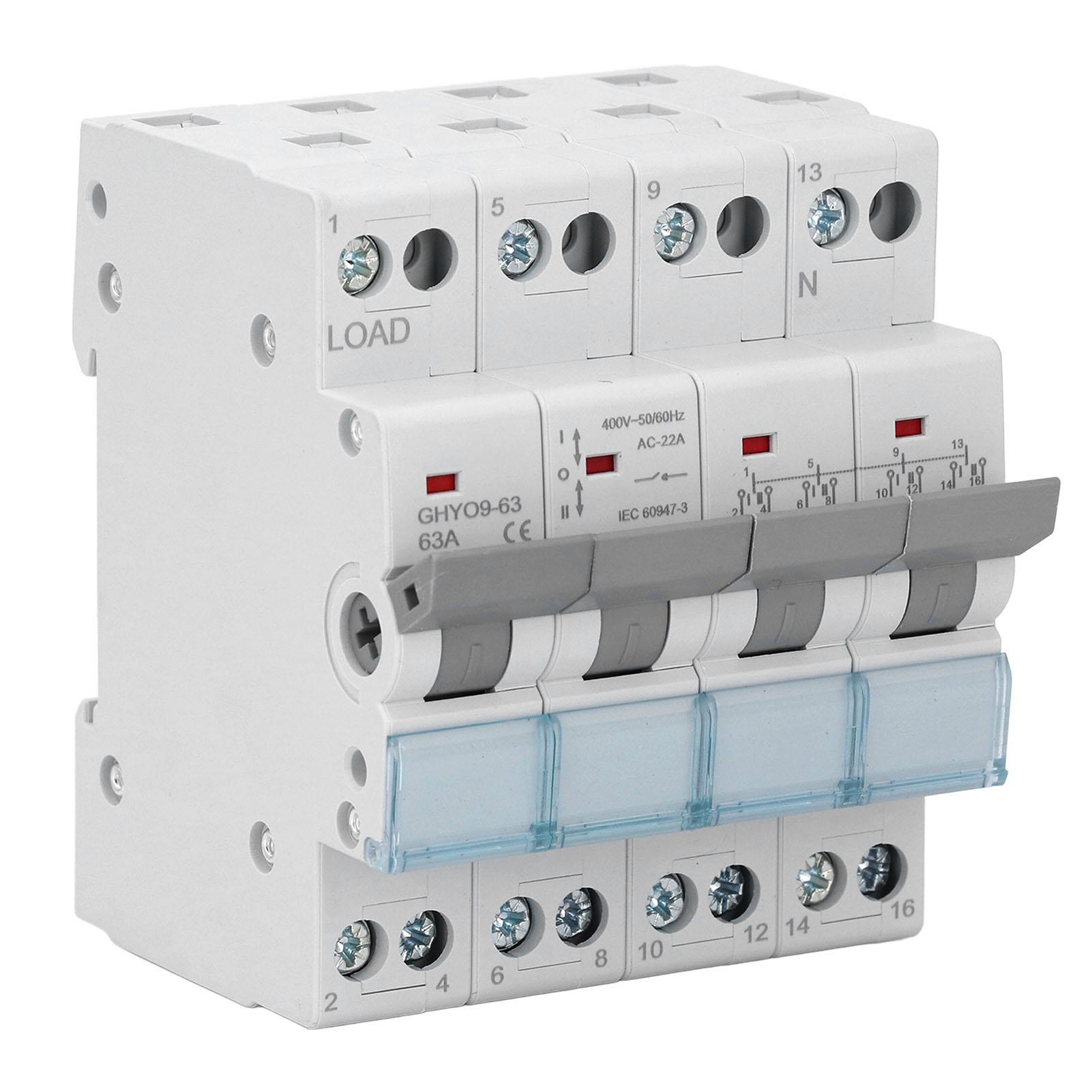 Dual Power Manual Transfer Isolating Switch 4P 63A DIN Rail Backup Power Changeover Switch Interlock
Dual Power Manual Transfer Isolating Switch 4P 63A DIN Rail Backup Power Changeover Switch Interlock