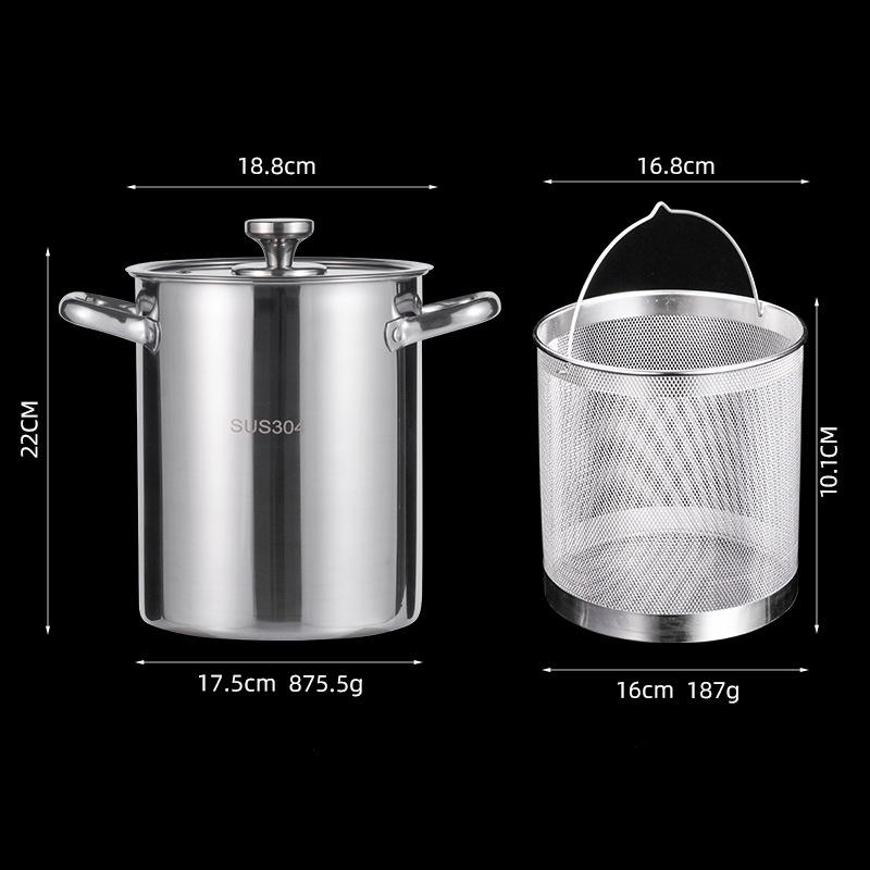 HANYANG 304 Фритюрница с корзиной для фильтра Домашняя фритюрница Мини-фритюрница Фритюрница в темпуре Маленькая фритюрница