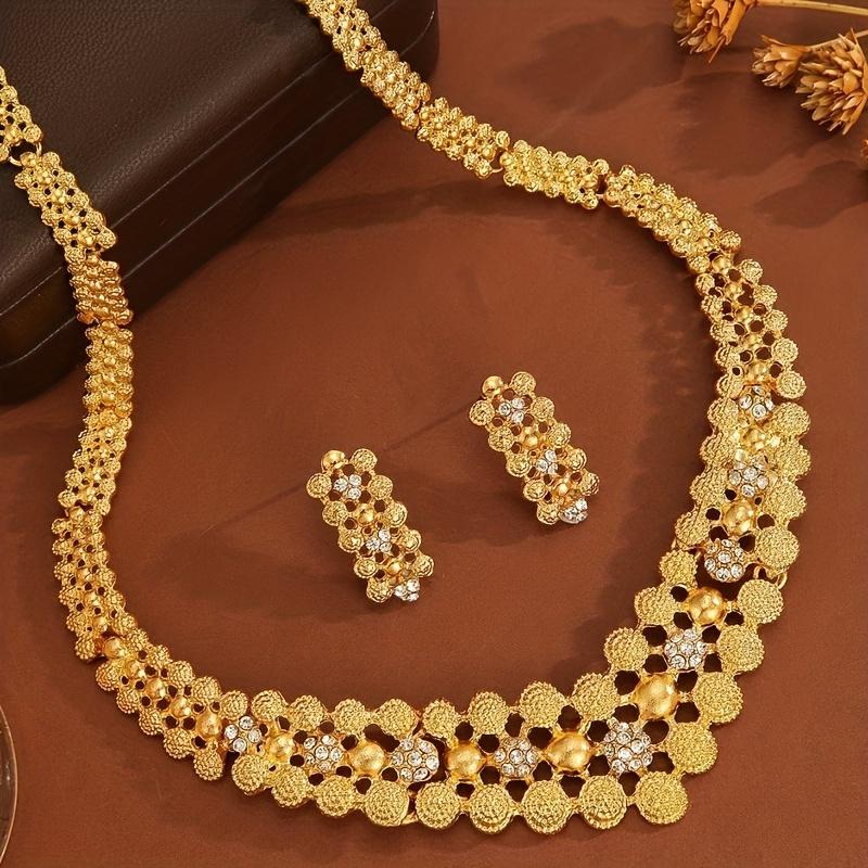 2 Pieces/set of Classic and Fashionable Necklace Earrings Inlaid with Zircon Pattern, Women s Trendy Aesthetic Jewelry Set
2 Pieces/set of Classic and Fashionable Necklace Earrings Inlaid with Zircon Pattern, Women s Trendy Aesthetic Jewelry Set