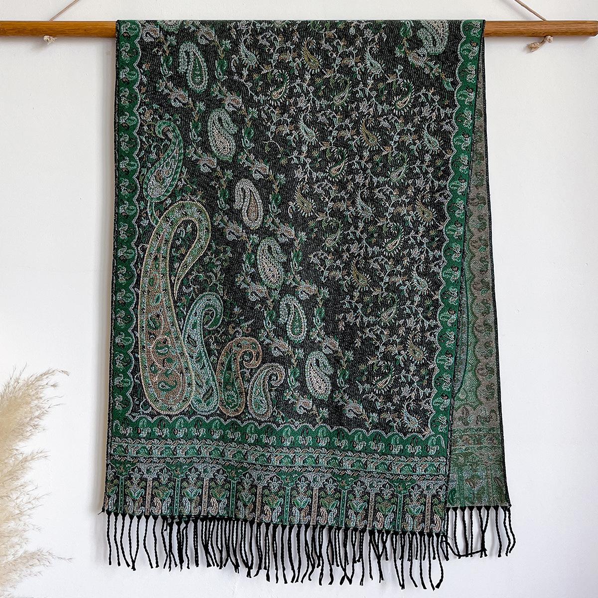 Женский шарф-накидка в этническом стиле, шаль из имитации кашемира, для путешествий по пустыне и побережью, теплый, с узором из цветов кешью, тонкий 200x65cm зелёный
Женский шарф-накидка в этническом стиле, шаль из имитации кашемира, для путешествий по пустыне и побережью, теплый, с узором из цветов кешью, тонкий 200x65cm зелёный