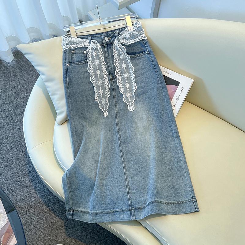 Women s 2025 Spring High-Waisted Lace Trim Denim Skirt - Slimming A-Line Straight Design XL (suitable for 115-125 jin) синий
Women s 2025 Spring High-Waisted Lace Trim Denim Skirt - Slimming A-Line Straight Design XL (suitable for 115-125 jin) синий