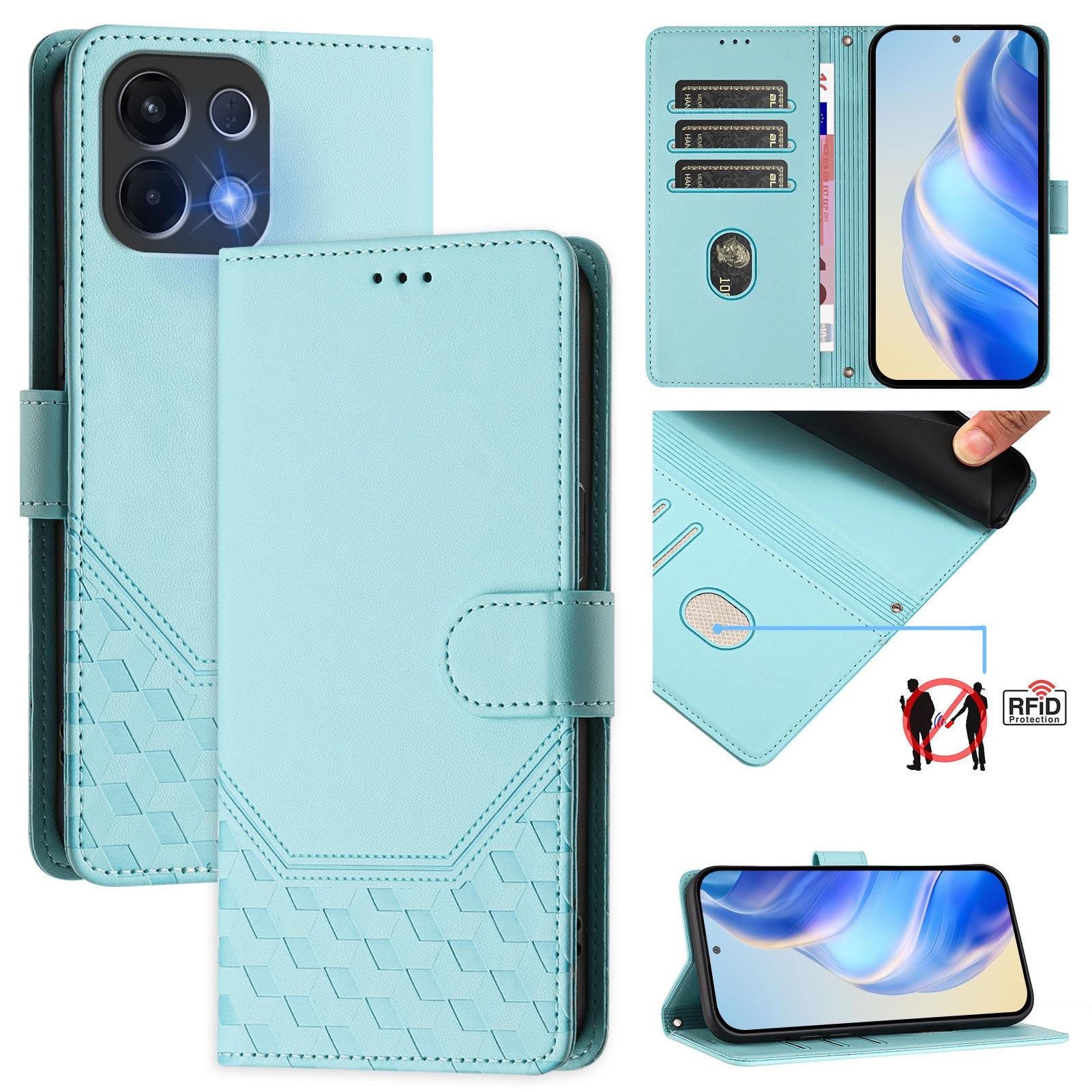 For Oppo K13 5G Case Imprinted Honeycomb RFID Blocking Leather Phone Cover with Strap Light Purple
For Oppo K13 5G Case Imprinted Honeycomb RFID Blocking Leather Phone Cover with Strap Light Purple