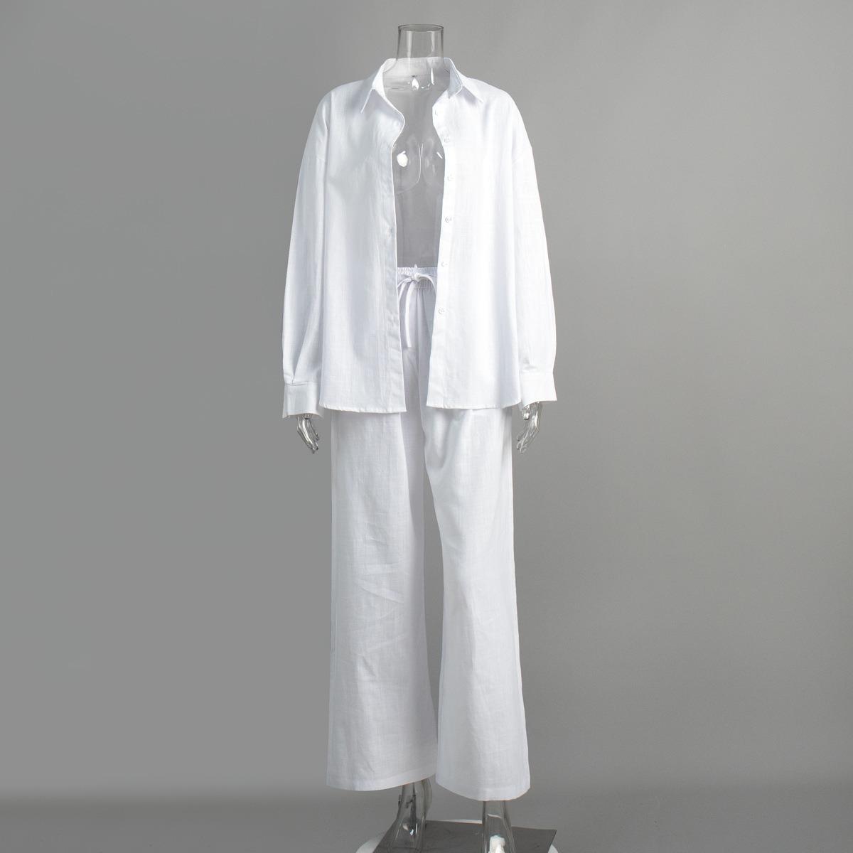 Spring Summer New Women s Casual Loose Long Sleeve Cotton Shirt + Trousers Set, European American Style Outfit S белый
Spring Summer New Women s Casual Loose Long Sleeve Cotton Shirt + Trousers Set, European American Style Outfit S белый
