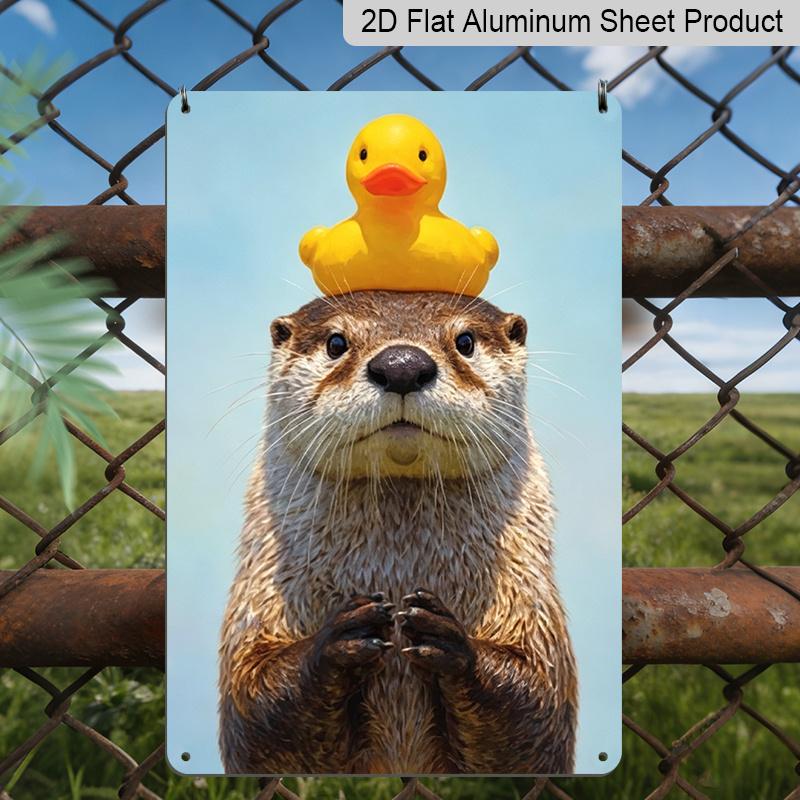 2D Flat, Cute Otter with Rubber Duck on Head Aluminum Sign - Funny Animal Wall Decor Bathroom Decor, Kids Room, Nursery, Animal Lover Home Decor 20*30cm
2D Flat, Cute Otter with Rubber Duck on Head Aluminum Sign - Funny Animal Wall Decor Bathroom Decor, Kids Room, Nursery, Animal Lover Home Decor 20*30cm