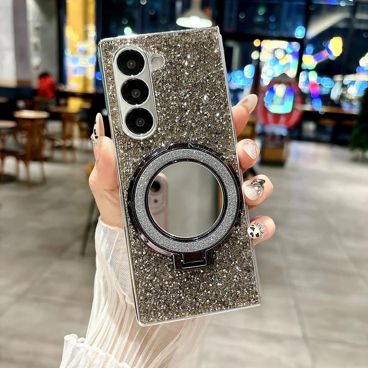 Luxury Fashion Plated Shiny Diamond Phone Case for Samsung Galaxy Z Fold 7 6 5 4 Glitter Makeup Mirror Bracelet Drop Resistant protect Cover Galaxy Z Fold7
Luxury Fashion Plated Shiny Diamond Phone Case for Samsung Galaxy Z Fold 7 6 5 4 Glitter Makeup Mirror Bracelet Drop Resistant protect Cover Galaxy Z Fold7